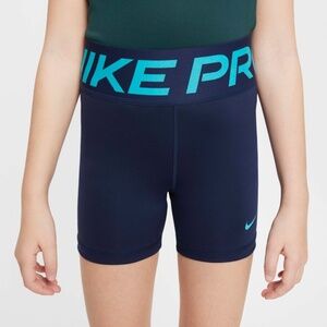 Nike Pro Girls' Dri-FIT Shorts Midnight Navy/Dusty Cactus
